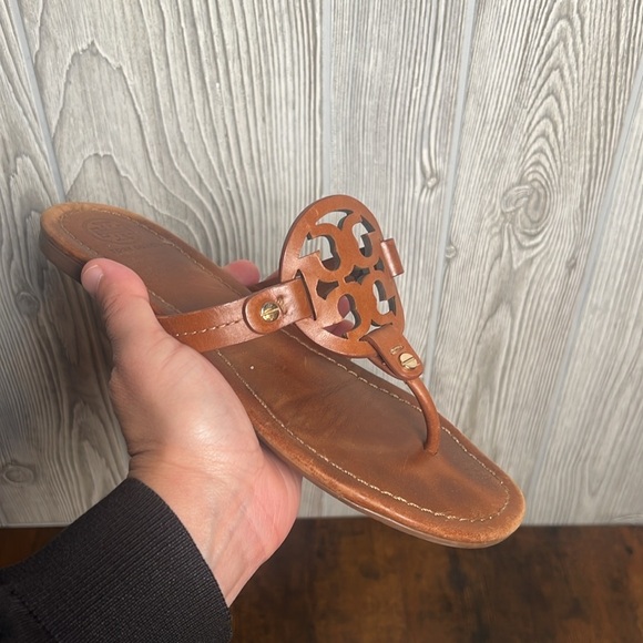 Tory Burch Tan Leather Sandals Size 7.5 - Picture 2 of 5